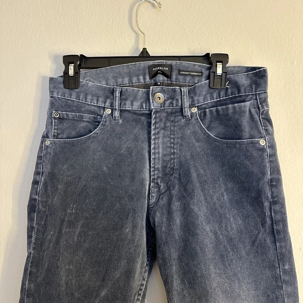 Quicksilver Pants Men's Kracker Corduroy Jeans Straight Tapered Blue Gray‎ 29x31